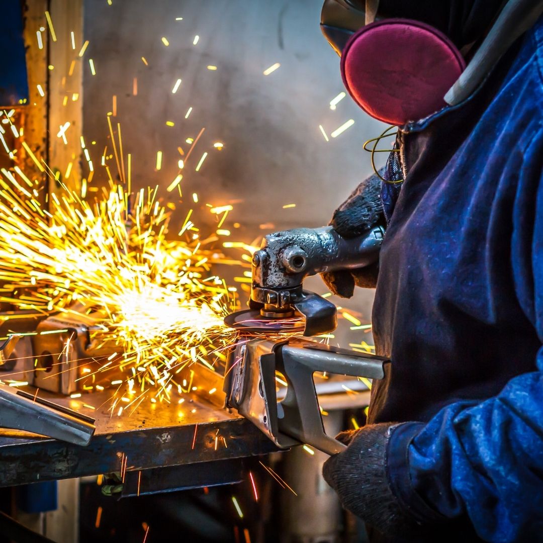 a person welding metal