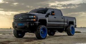 a new pickup truck on sand